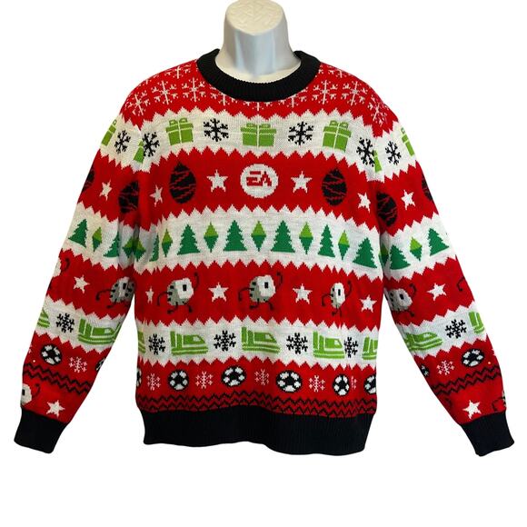 Electronic Arts Video Games Ugly Christmas Sweater Size Large - Picture 1 of 4